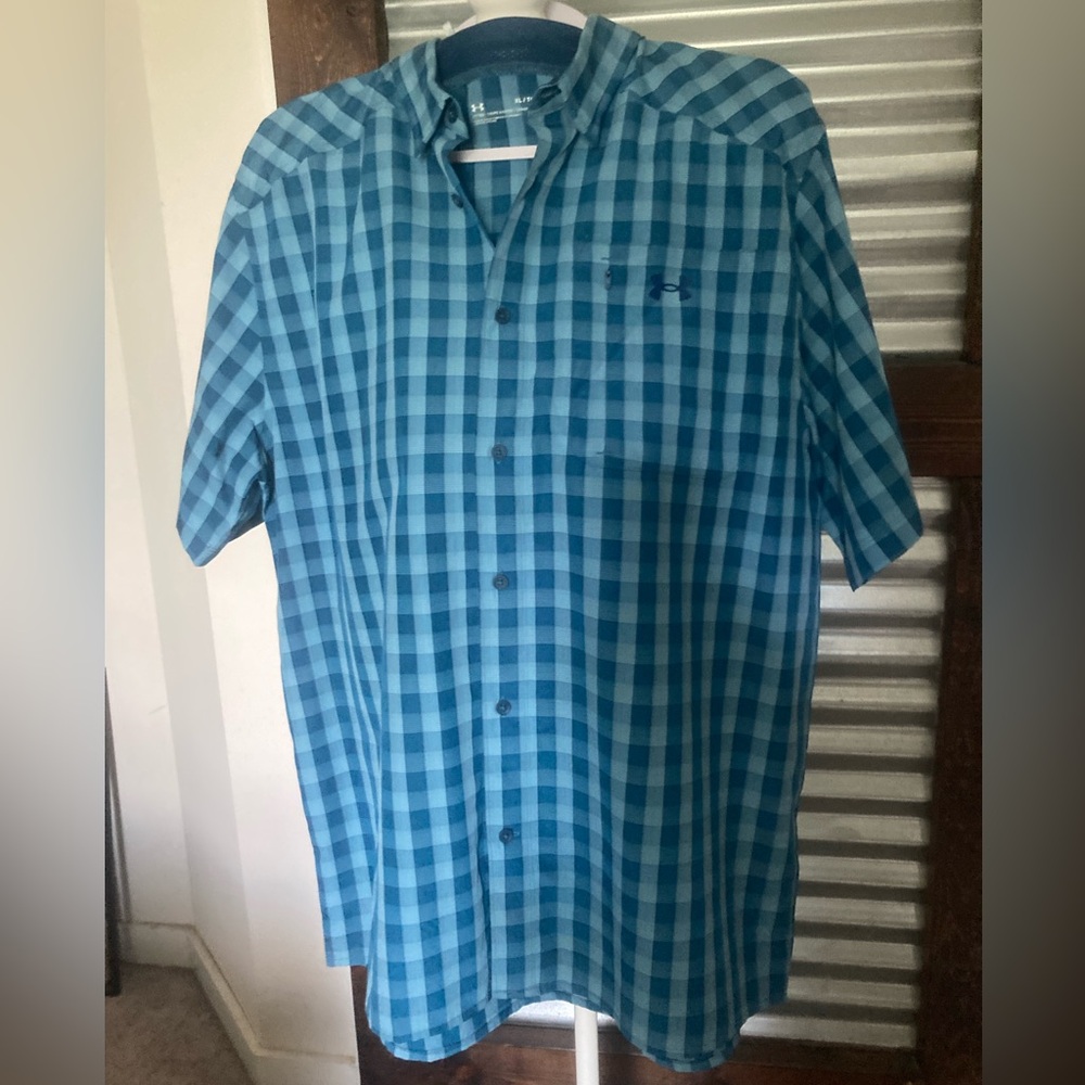 Under Armour Blue Casual Button Down Shirt